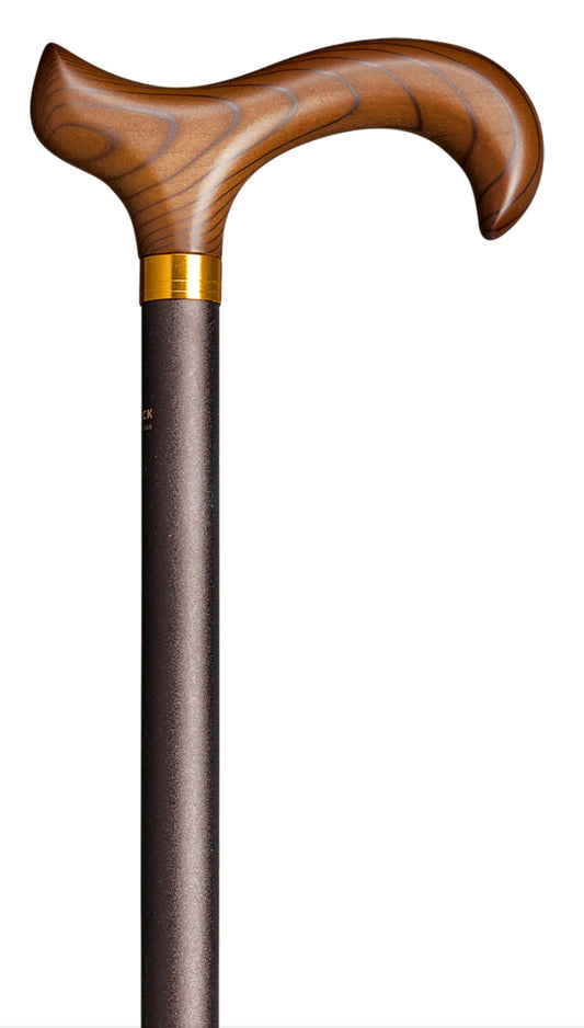 Höhenverstellbarer Leichtmetall-Gehstock Gastrock bronze mit Derbygriff