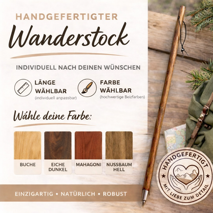 Handgefertigter Wanderstock,Pilgerstock,Gehstock 103-130cm. verschiedene Farben