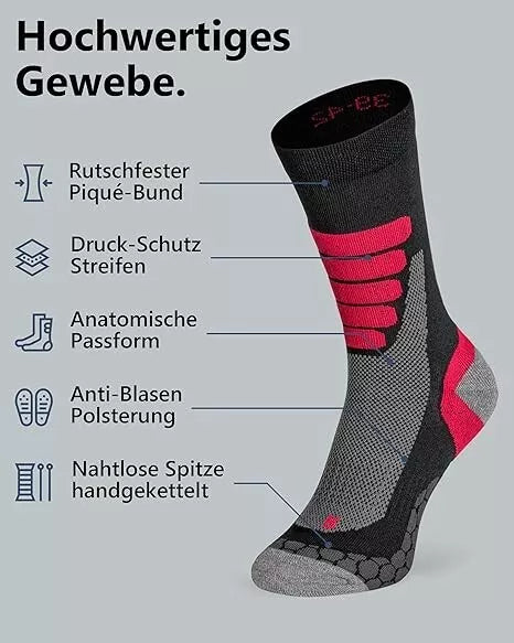 2 Paar Xtreme Wandersocken lang Trekking Nordic Walking Größe 35-47