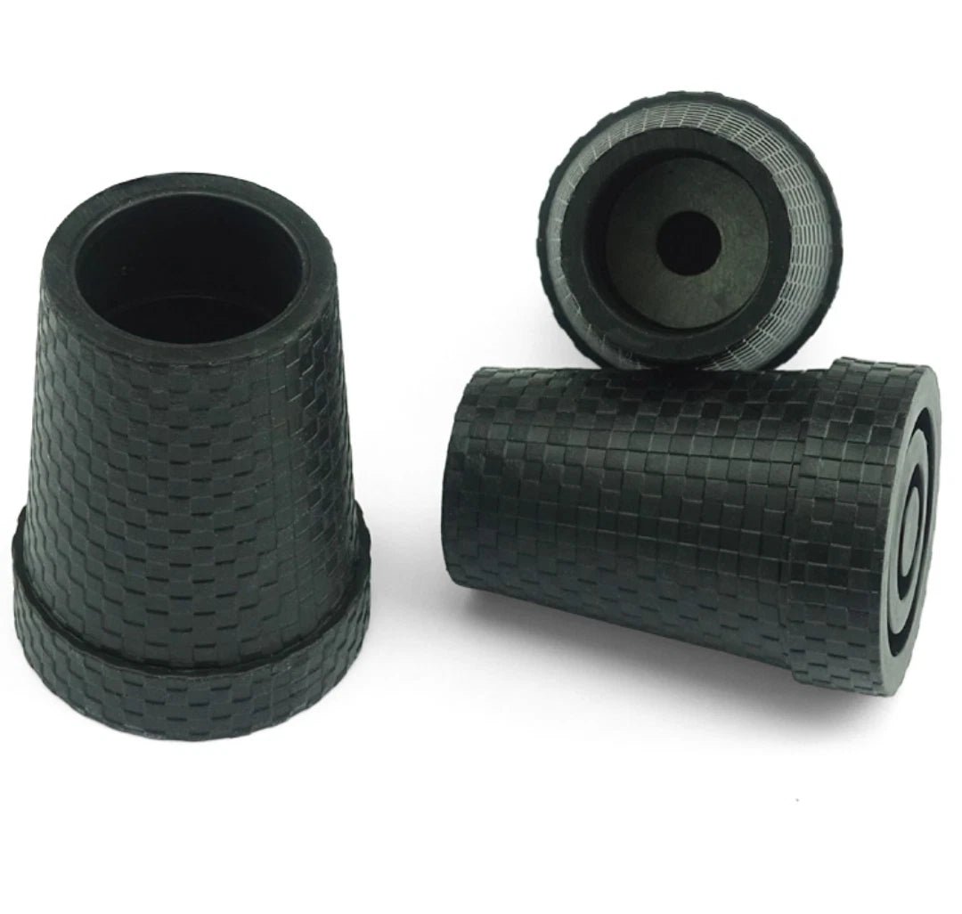Gastrock Gummipuffer "KARO" mit Stahleinlage schwarz für Leichtmetall-Gehstöcke Ø14-Ø18mm