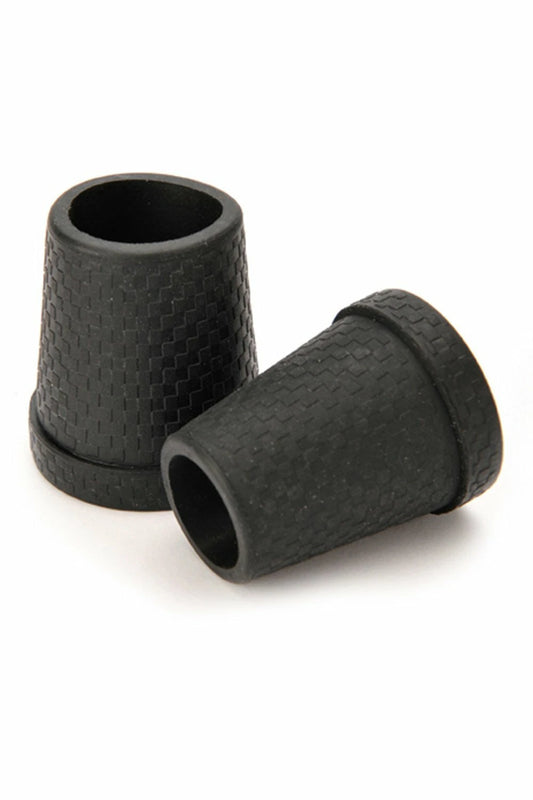 Gastrock Gummipuffer "SCHLANK KARO" schwarz für Gehstöcke aus Holz Ø14-Ø18mm