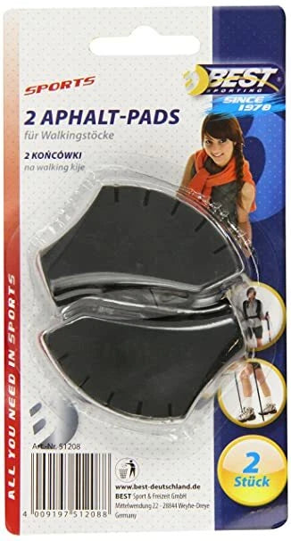 2 Stk.Best Sporting Gummipuffer Asphalt BIG für Nordic Walking u.Trekking Stöcke