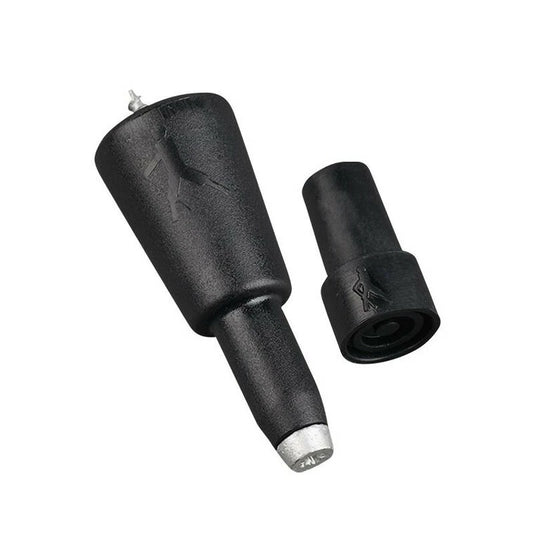 Gastrock Combi Spike Garnitur mit Gummipuffer Stockspitze Bergstockspitze für Wanderstöcke aus Holz Ø16-Ø28mm