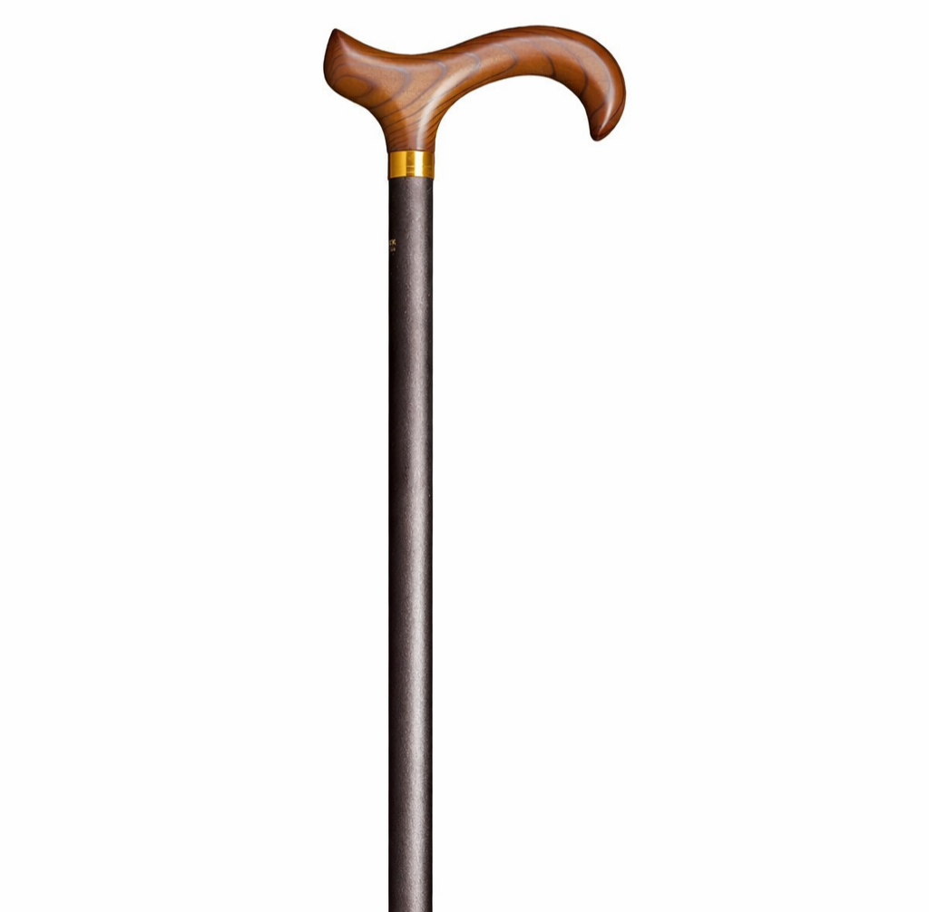 Höhenverstellbarer Leichtmetall-Gehstock Gastrock bronze mit Derbygriff