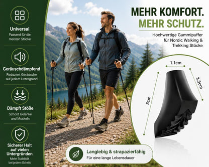 10 STK. Nordic Walking Gelände Gummipuffer für Nordic Walking und Trekking Stöcke,11mm Durchmesser